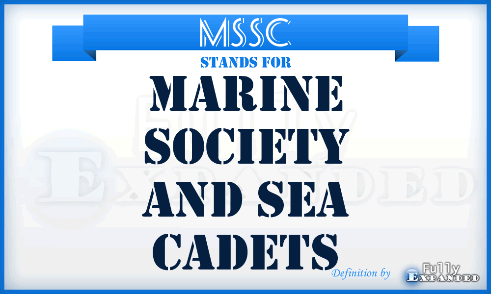 MSSC - Marine Society and Sea Cadets