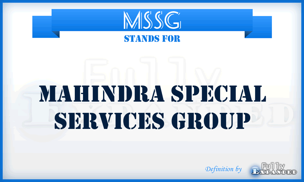 MSSG - Mahindra Special Services Group