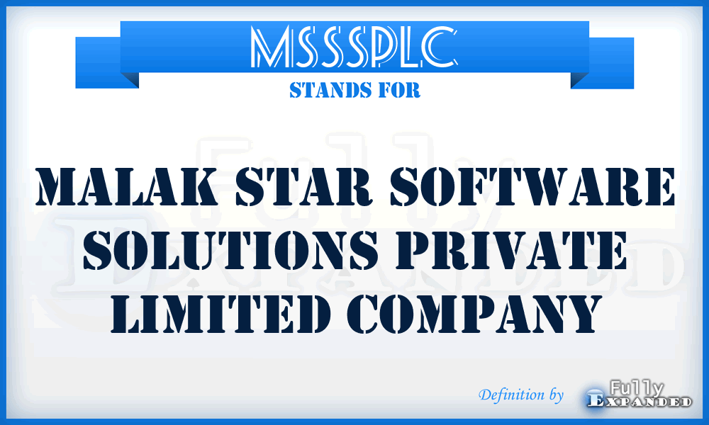 MSSSPLC - Malak Star Software Solutions Private Limited Company