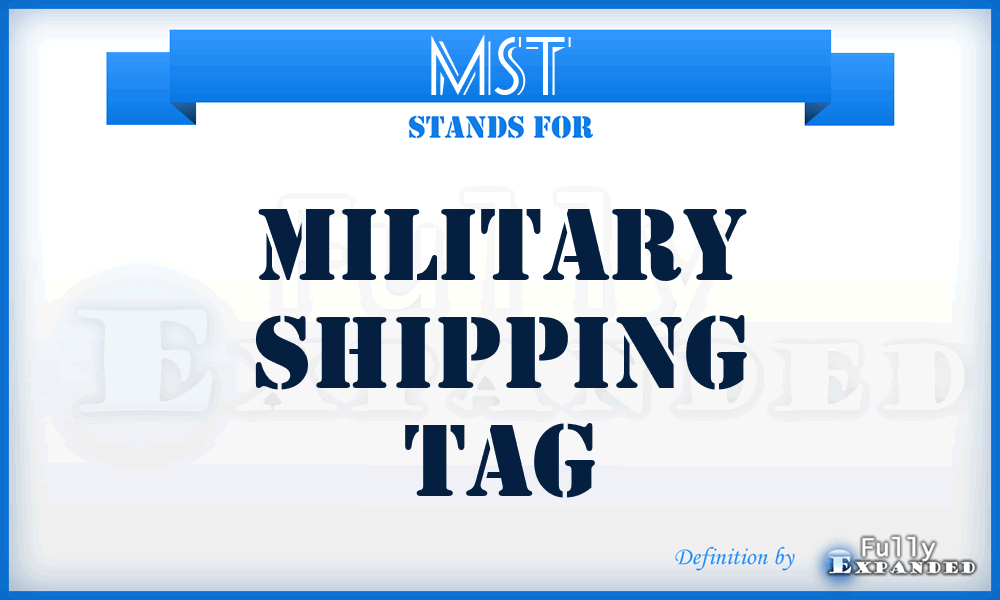 MST - Military Shipping Tag