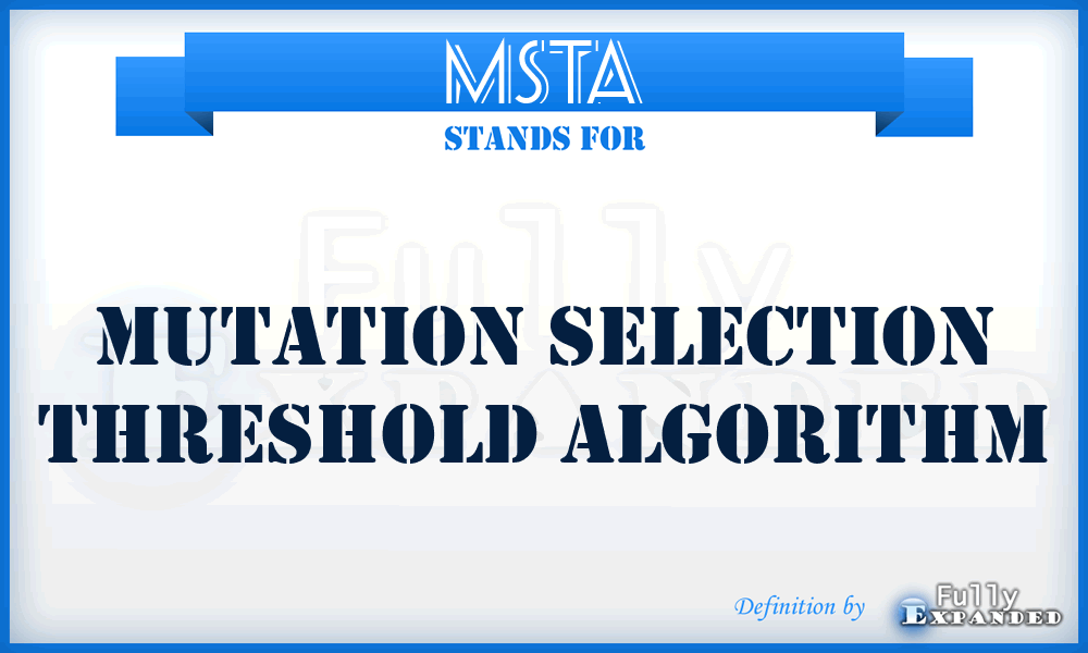 MSTA - Mutation Selection Threshold Algorithm