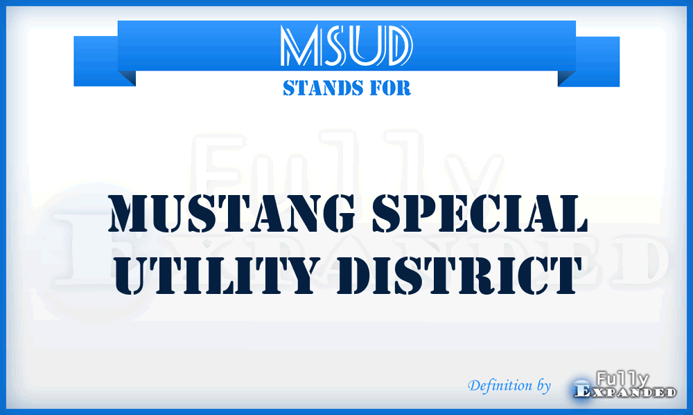 MSUD - Mustang Special Utility District