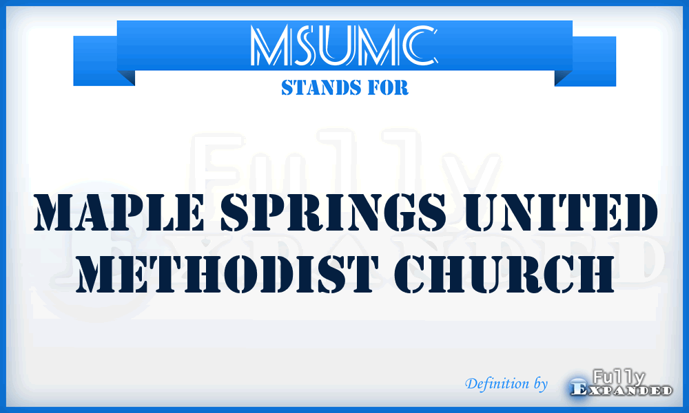 MSUMC - Maple Springs United Methodist Church