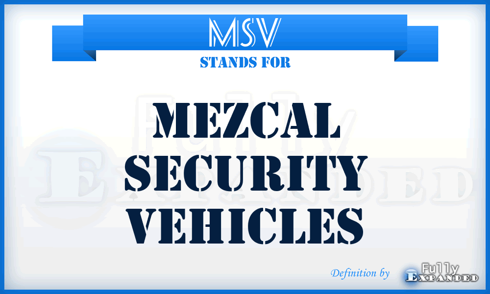 MSV - Mezcal Security Vehicles