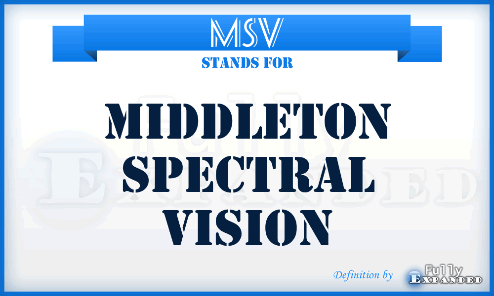 MSV - Middleton Spectral Vision