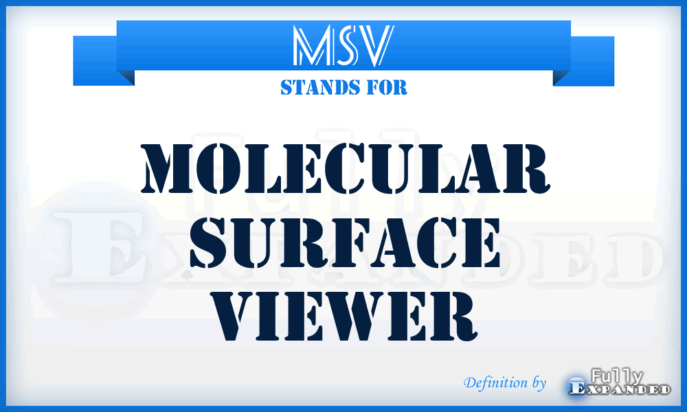 MSV - Molecular Surface Viewer
