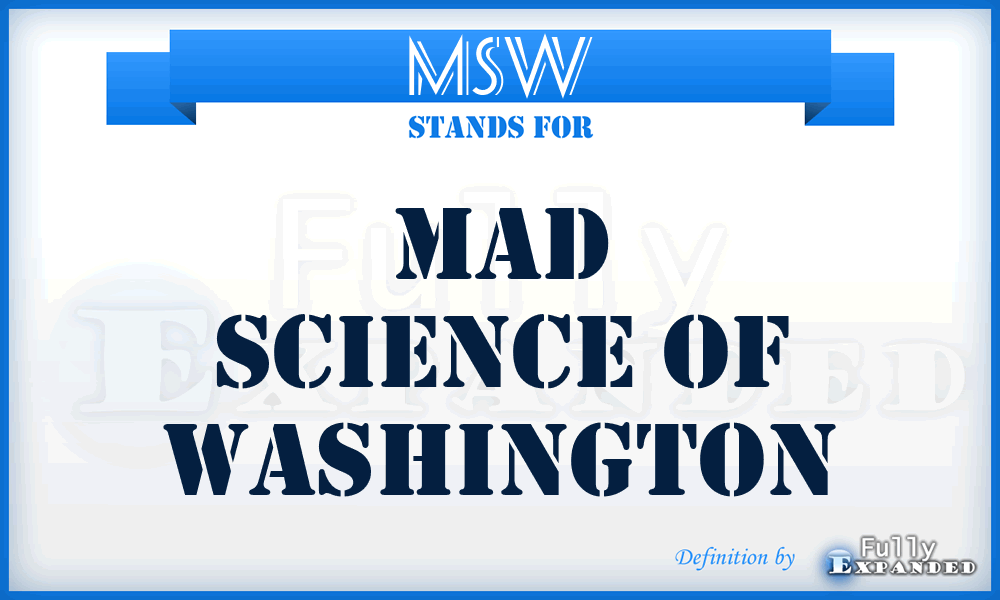 MSW - Mad Science of Washington
