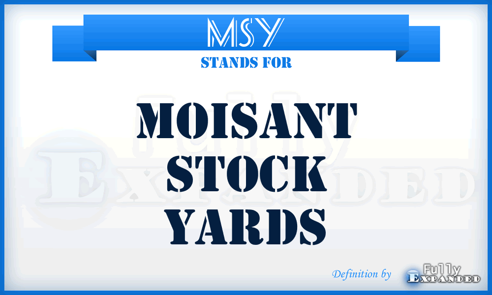 MSY - Moisant Stock Yards