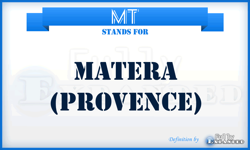 MT - Matera (Provence)