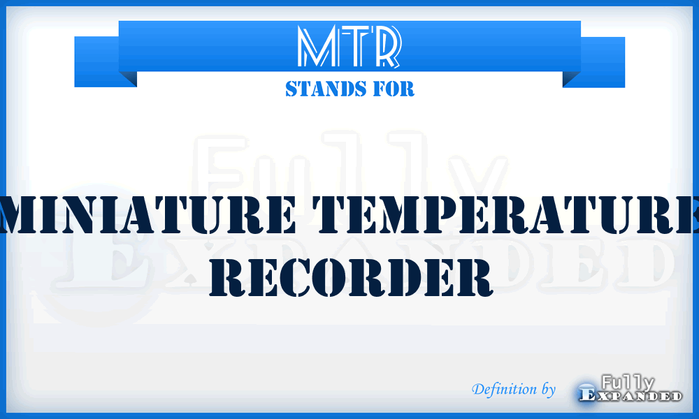 MTR - Miniature Temperature Recorder