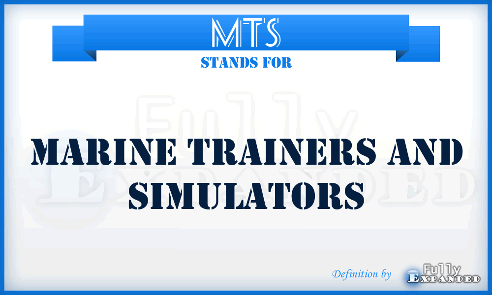 MTS - Marine Trainers and Simulators