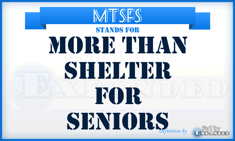 MTSFS - More Than Shelter For Seniors