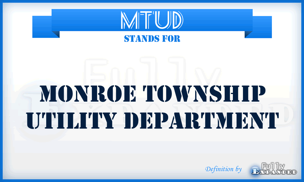 MTUD - Monroe Township Utility Department