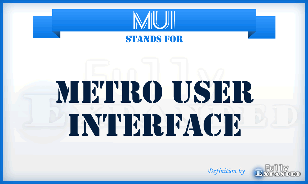 MUI - Metro User Interface