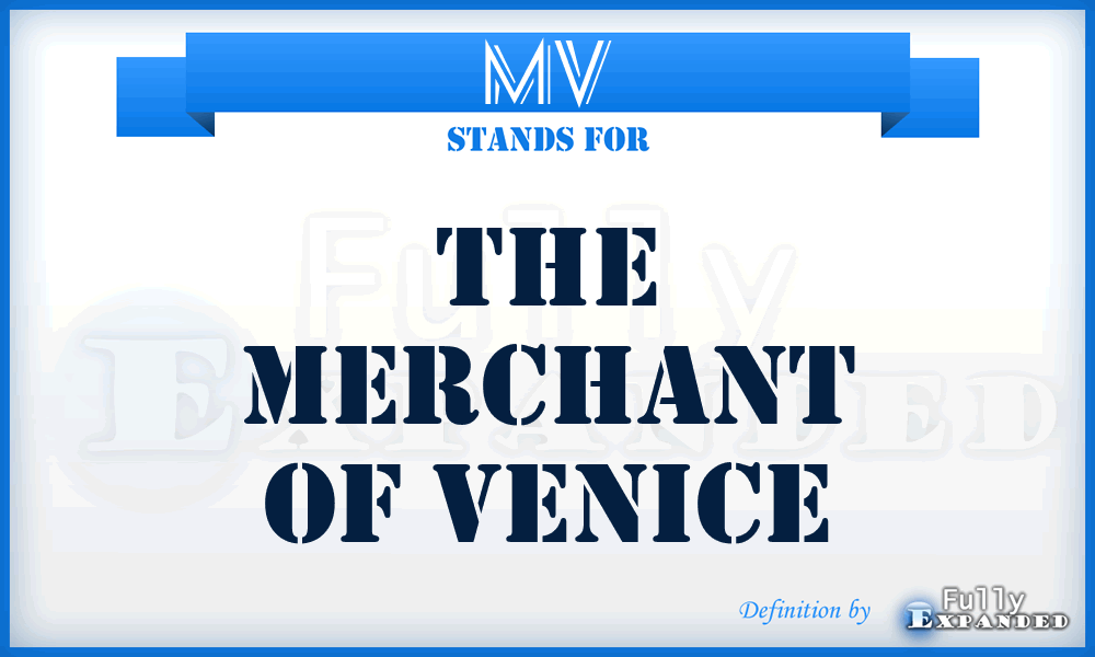 MV - The Merchant of Venice