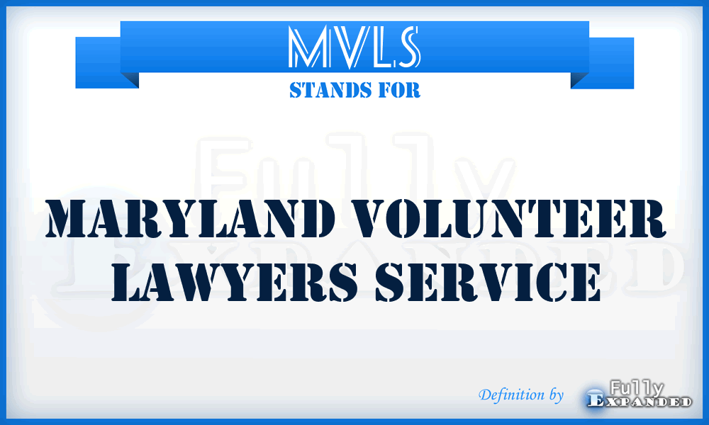 MVLS - Maryland Volunteer Lawyers Service