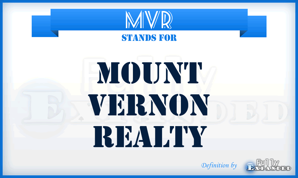 MVR - Mount Vernon Realty