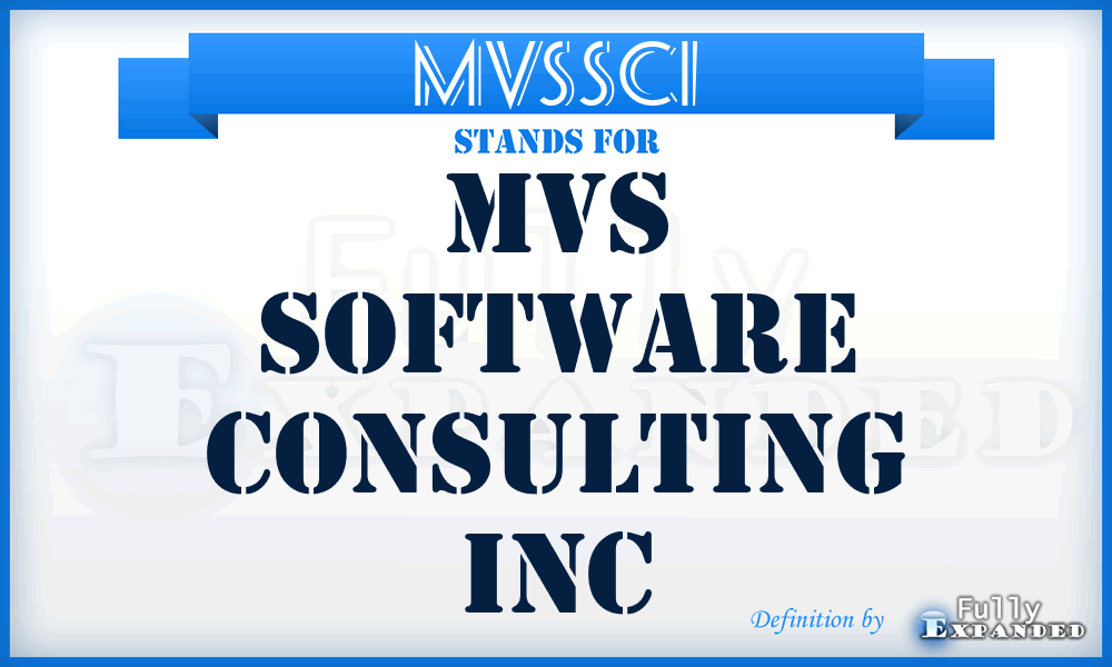 MVSSCI - MVS Software Consulting Inc