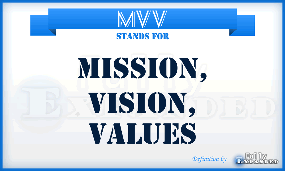 MVV - Mission, Vision, Values