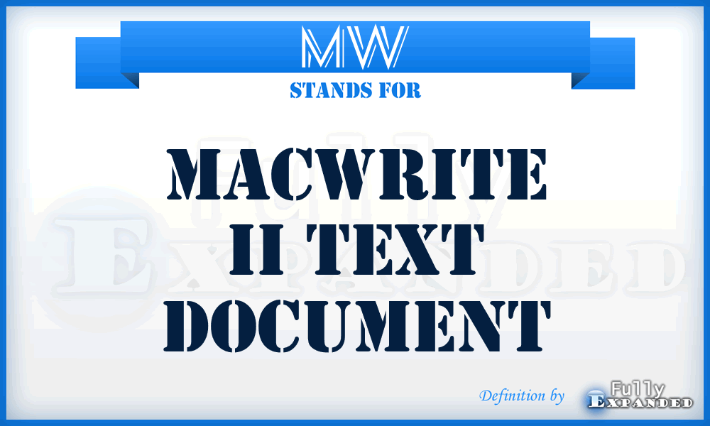 MW - MacWrite II Text document