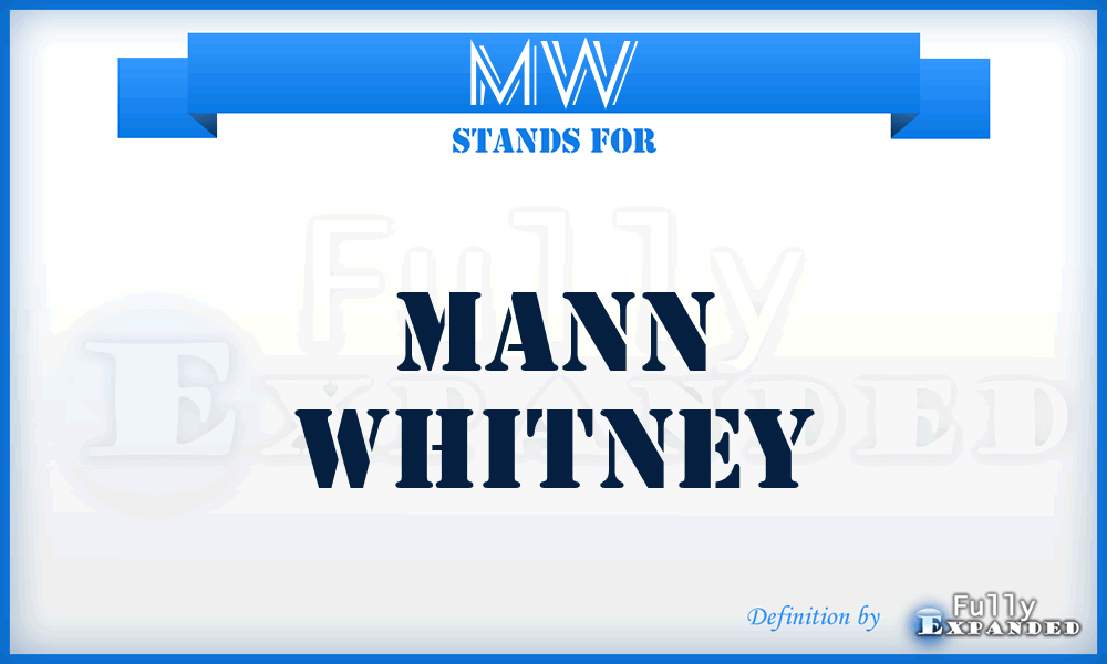 MW - Mann Whitney