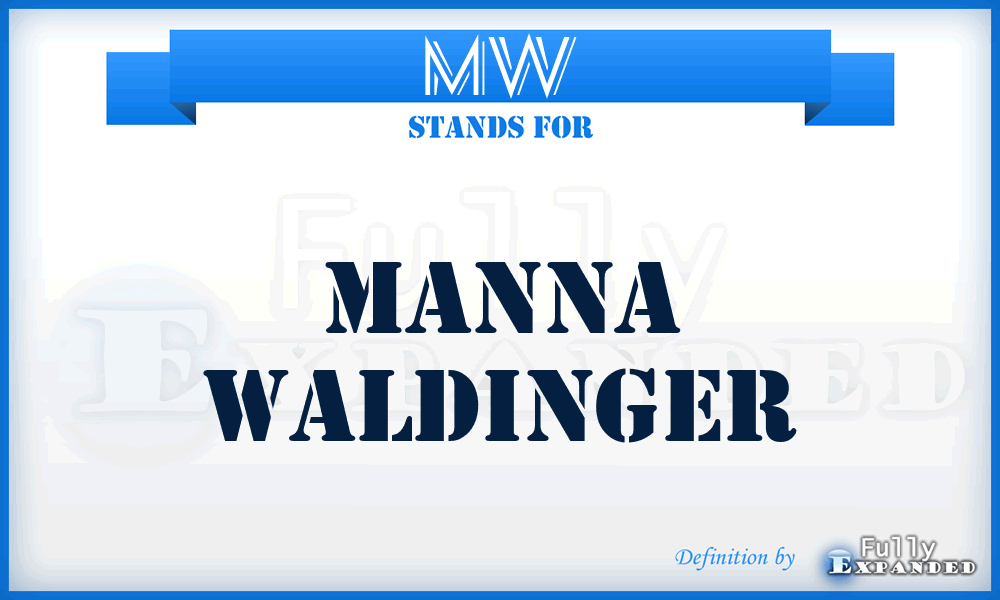 MW - Manna Waldinger