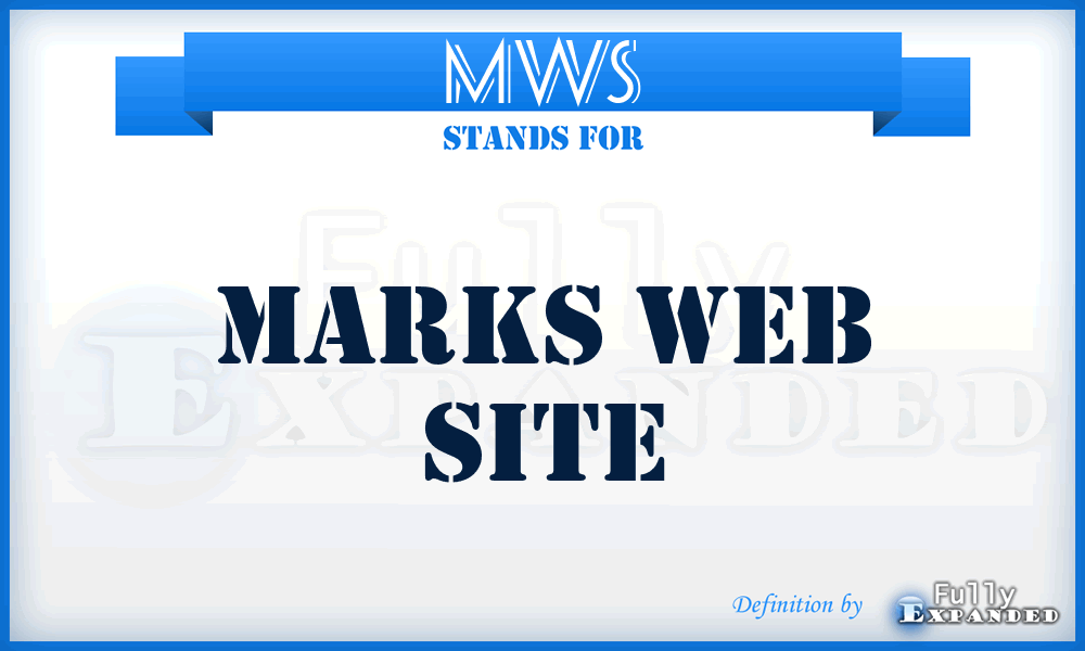 MWS - Marks Web Site