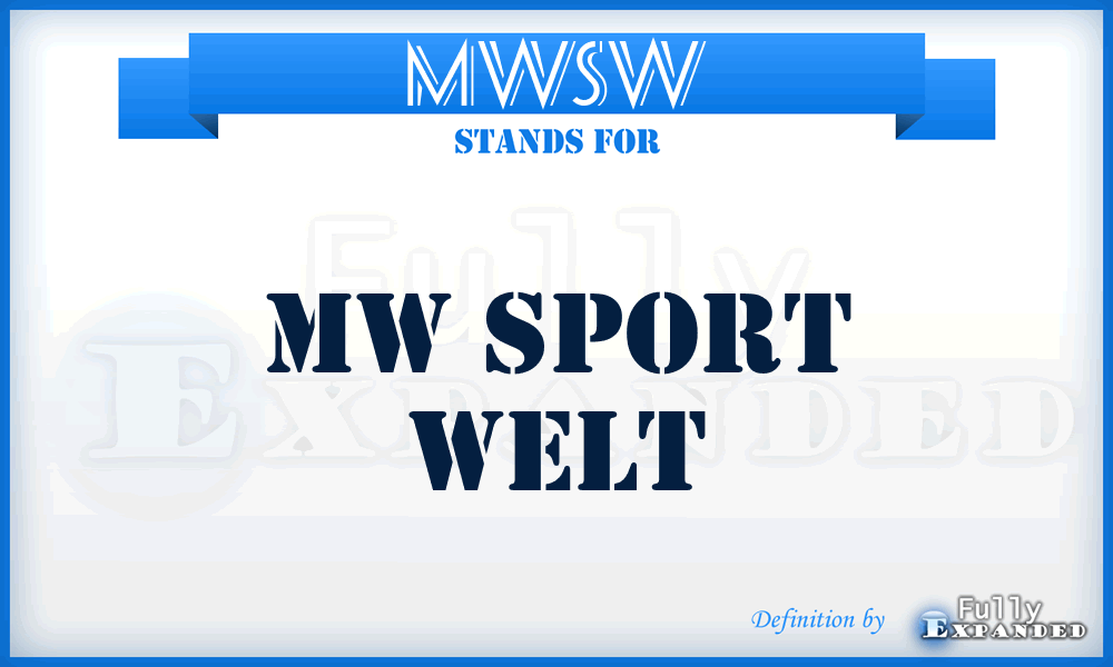 MWSW - MW Sport Welt