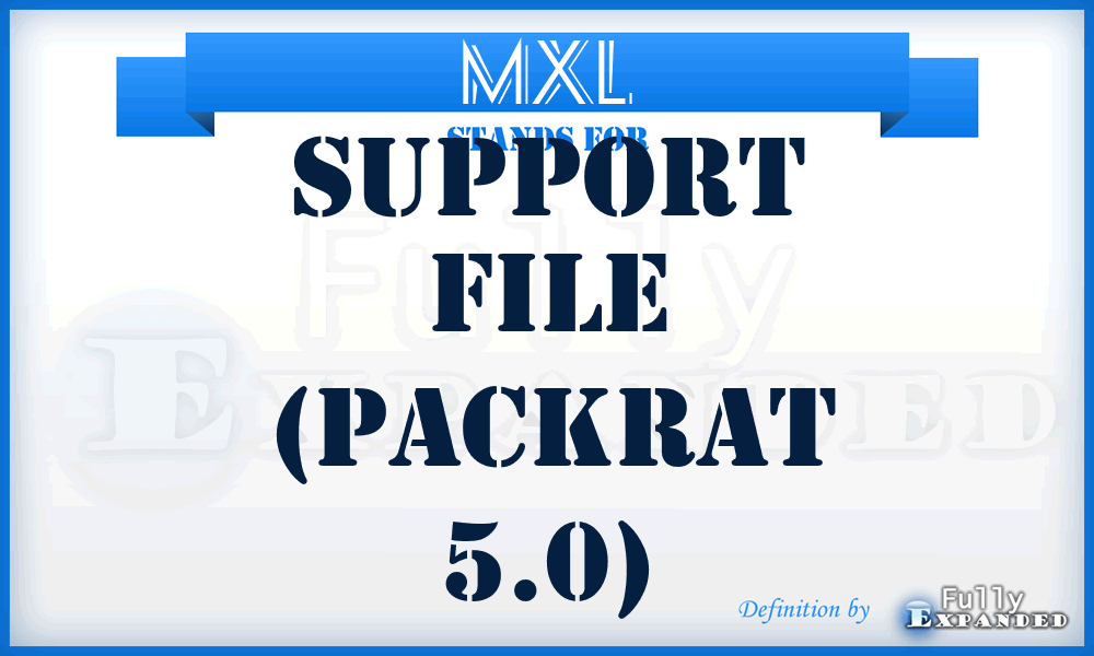 MXL - Support file (PackRat 5.0)