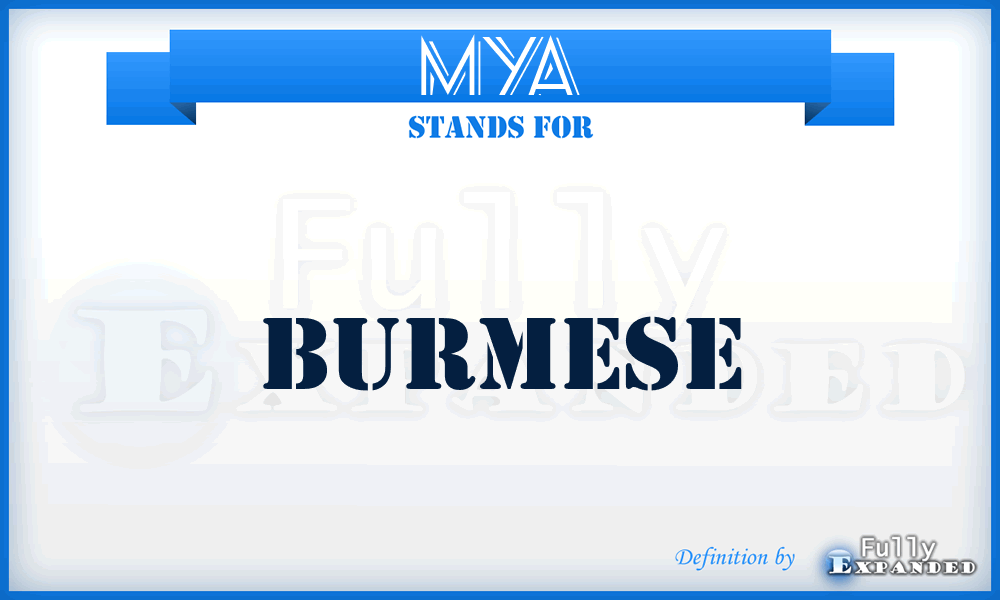 MYA - Burmese