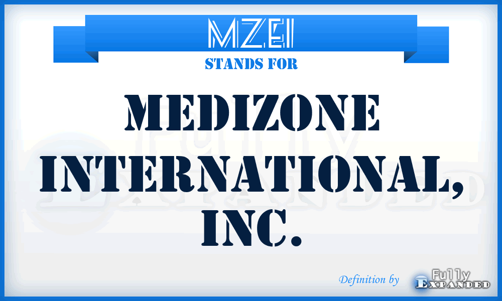 MZEI - Medizone International, Inc.