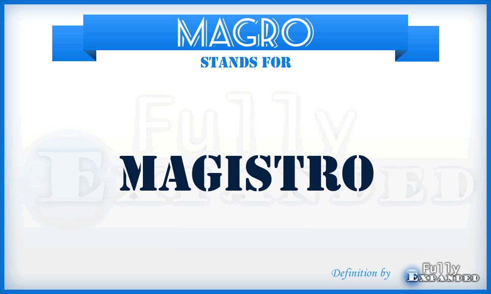 Magro - Magistro