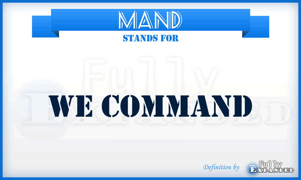 Mand - We command