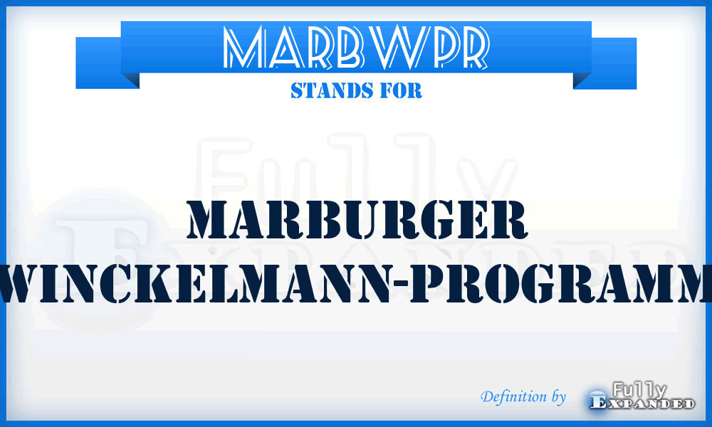 MarbWPr - Marburger Winckelmann-Programm