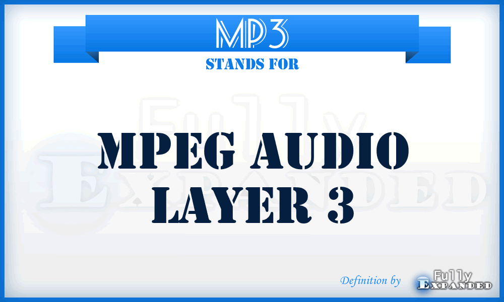 Mp3 - MPEG Audio Layer 3