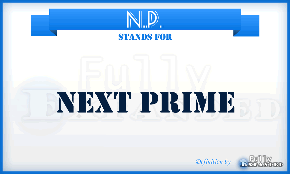 N.P. - Next Prime