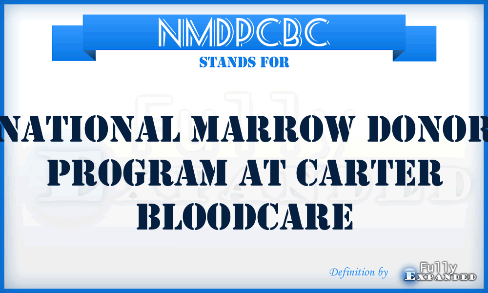 NMDPCBC - National Marrow Donor Program at Carter BloodCare