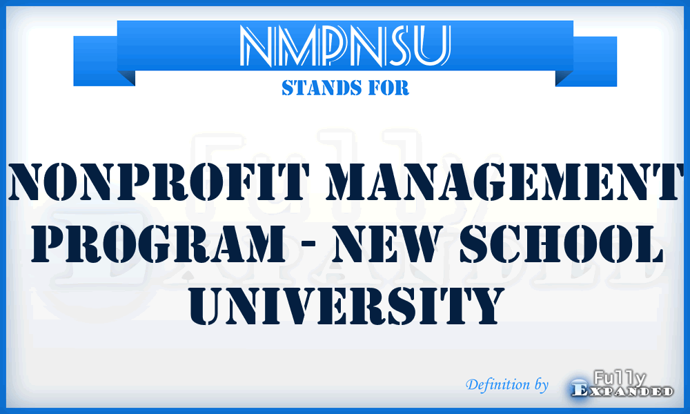 NMPNSU - Nonprofit Management Program - New School University