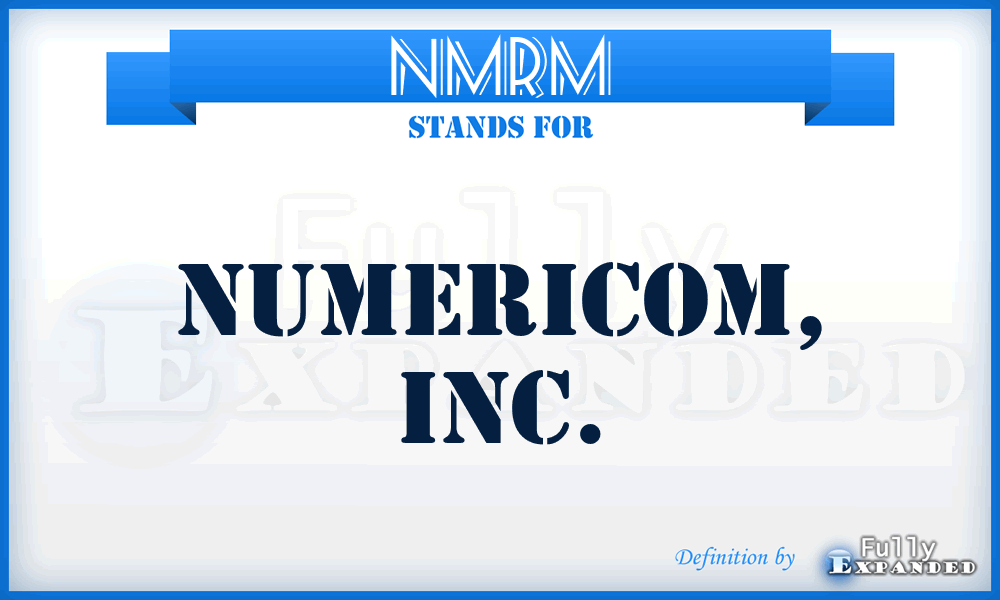 NMRM - Numericom, Inc.