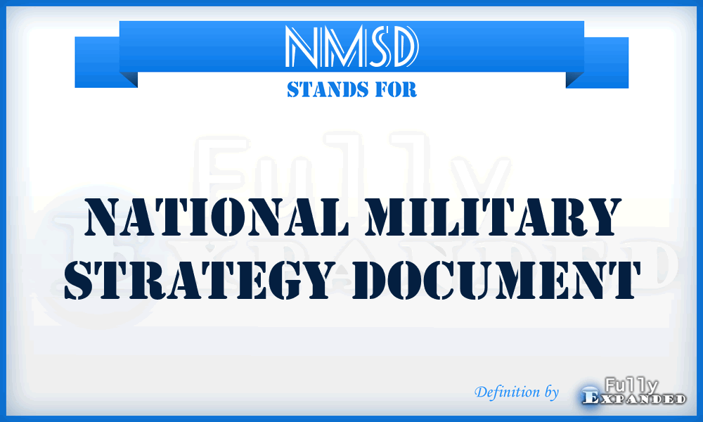 NMSD - National military strategy document