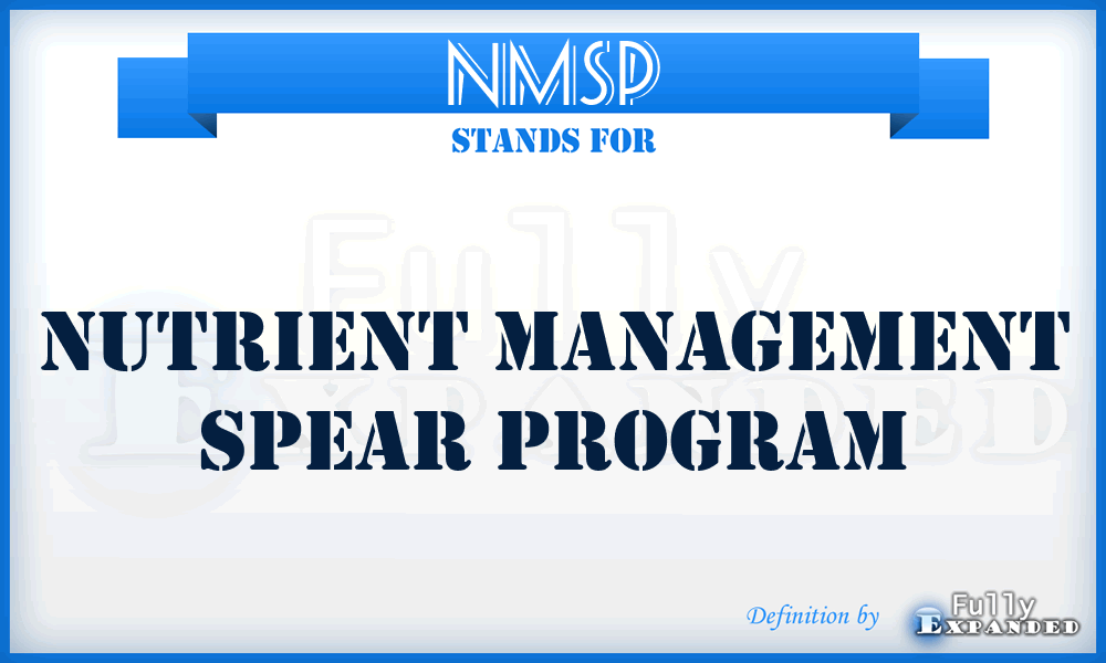 NMSP - Nutrient Management Spear Program