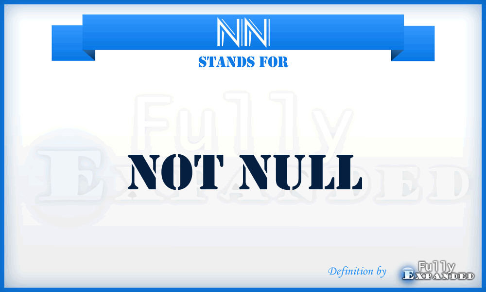 NN - Not Null