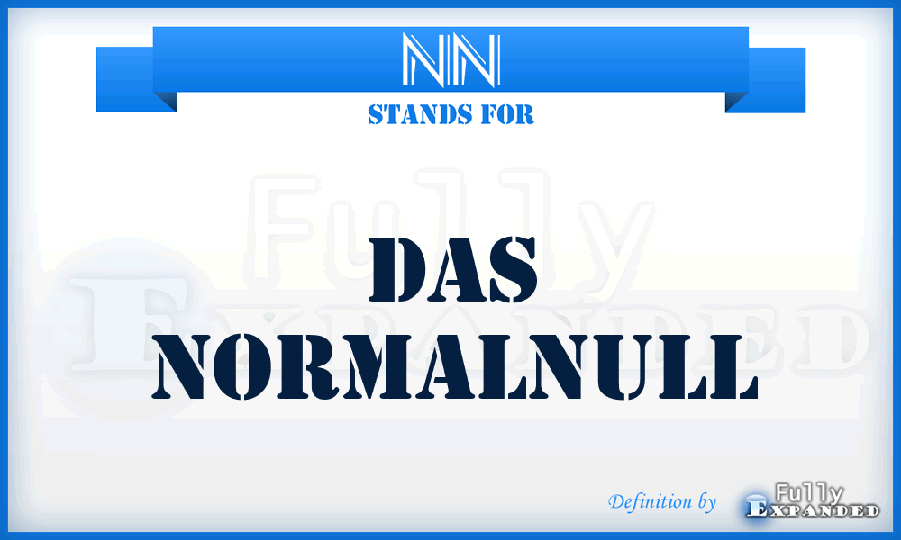 NN - das Normalnull