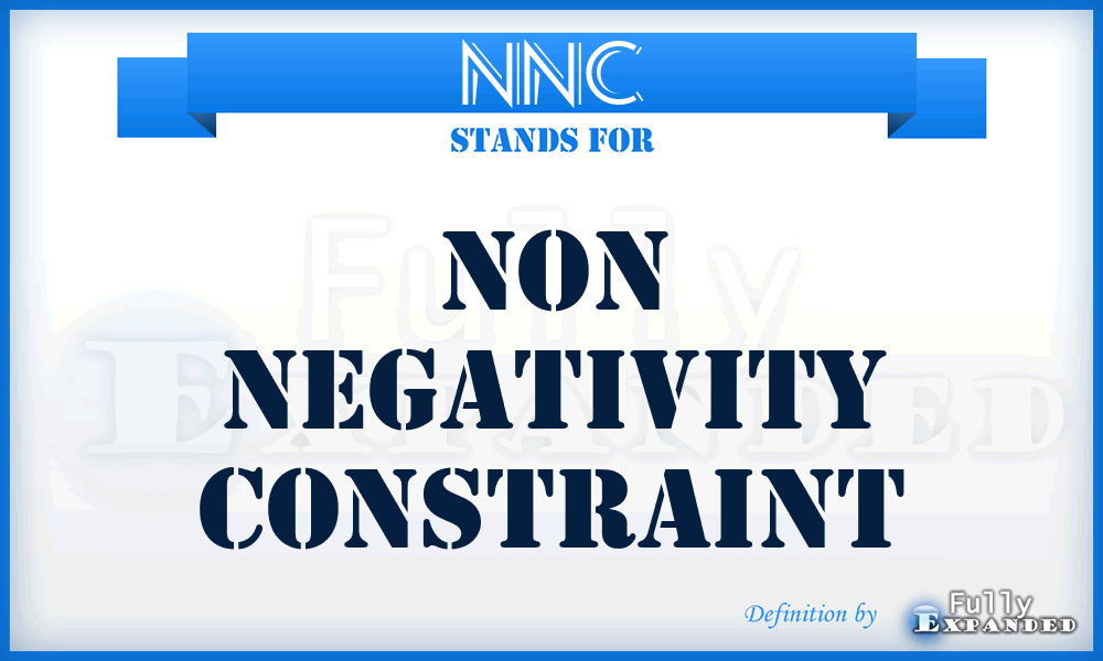 NNC - Non Negativity Constraint