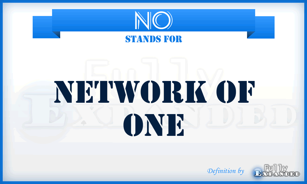 NO - Network of One