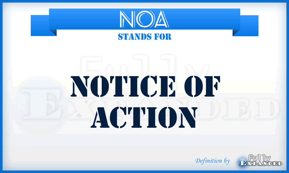 NOA - Notice Of Action