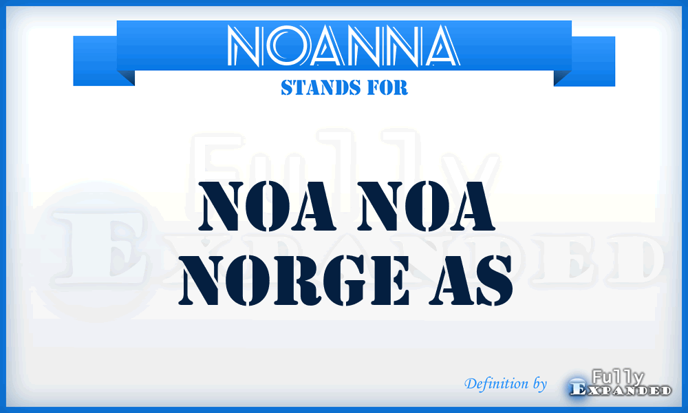 NOANNA - NOA Noa Norge As