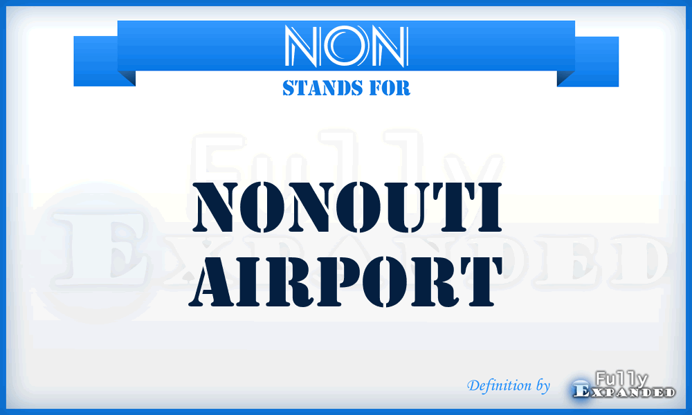NON - Nonouti airport