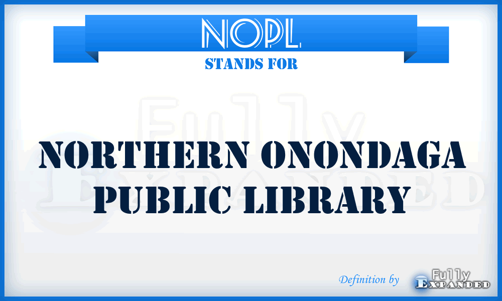 NOPL - Northern Onondaga Public Library