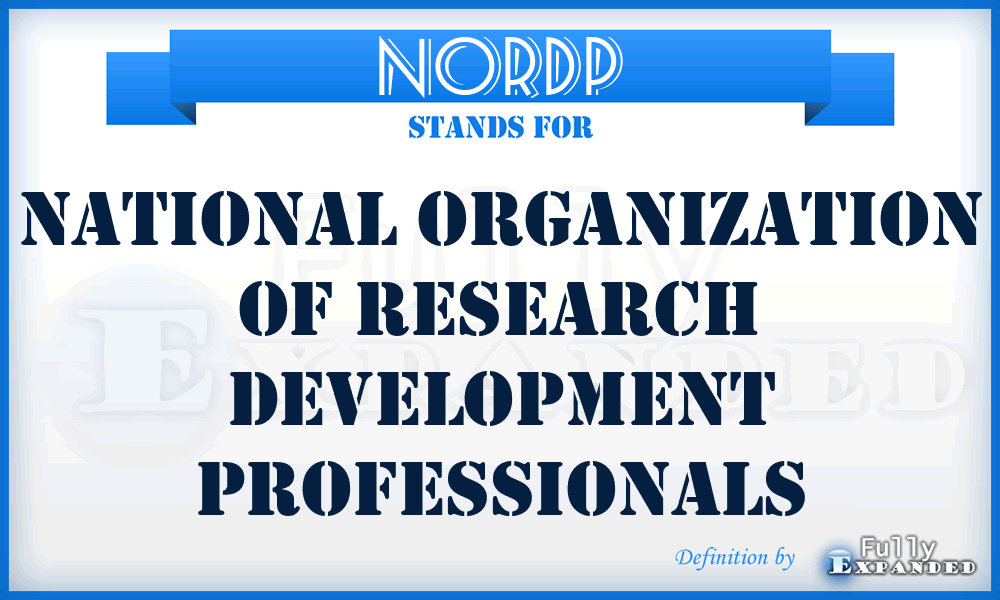 NORDP - National Organization of Research Development Professionals